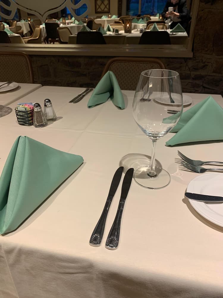 Wine glass on table for size