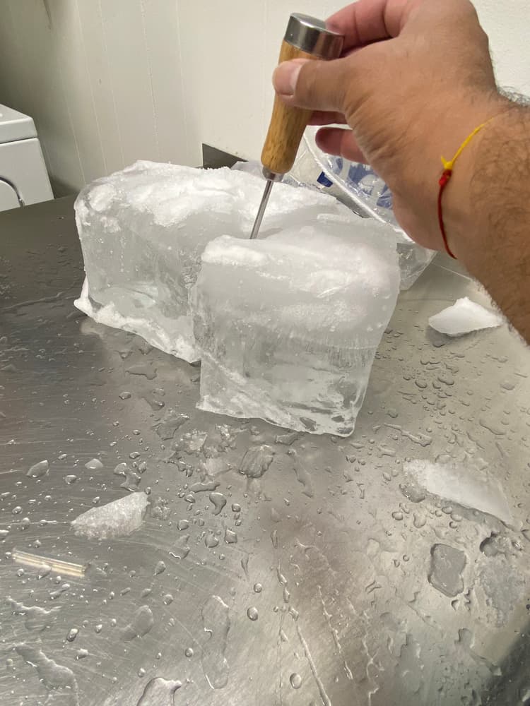Great ice pick nice wood handle and comes with rubber grip cap which is nice to keep safe when not using it