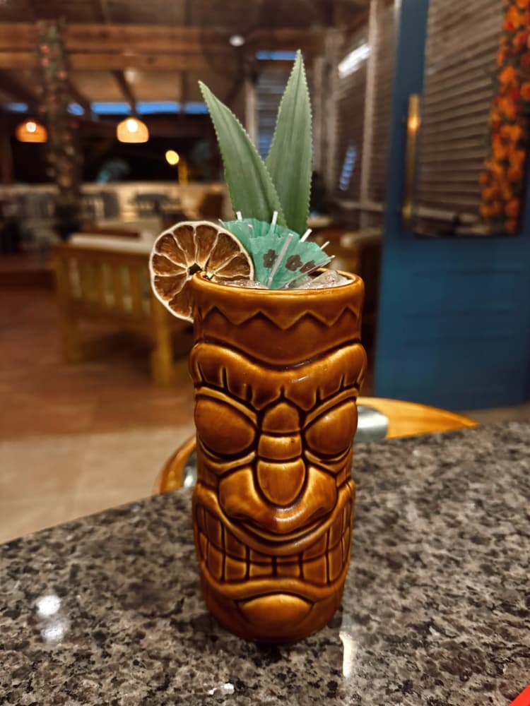 THIS IS OUR BROWN CERAMIC TIKI MUG