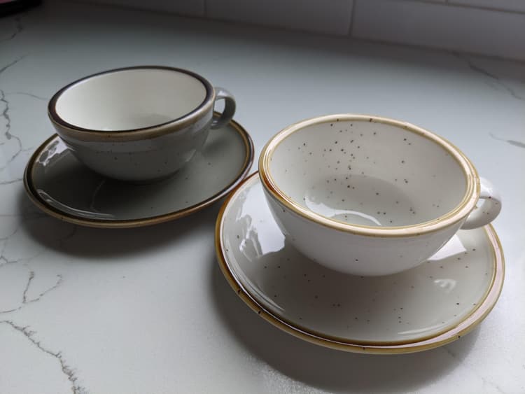 Saucer with matching latte cup