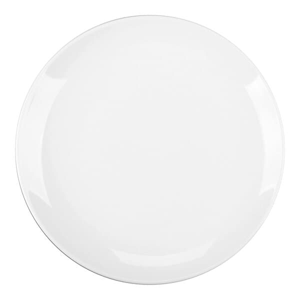An Acopa bright white stoneware plate with a white background.