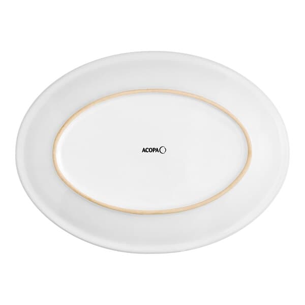 a white oval object with a wooden frame