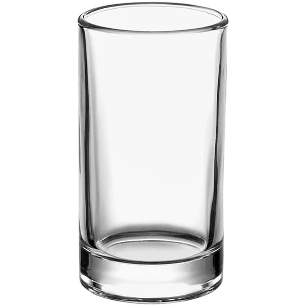 a clear glass with a white background