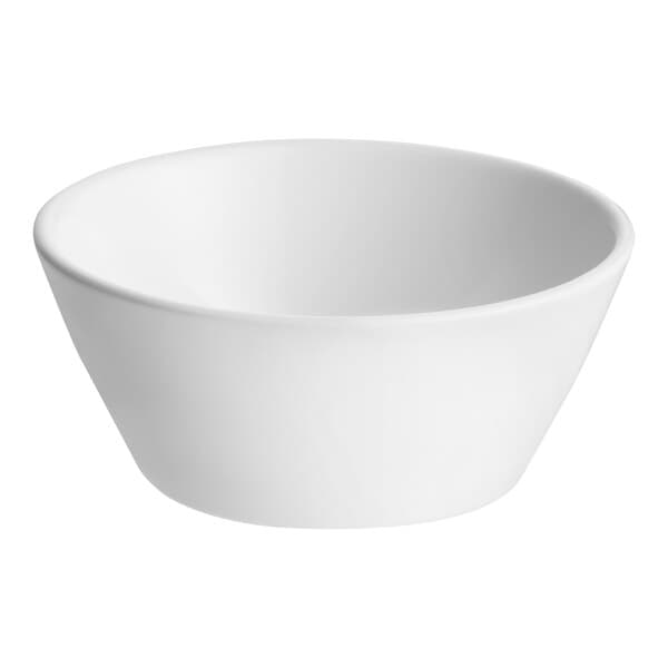 An Acopa bright white porcelain bowl.