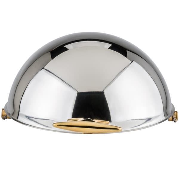 An Acopa Supreme silver and gold round roll top chafer cover.