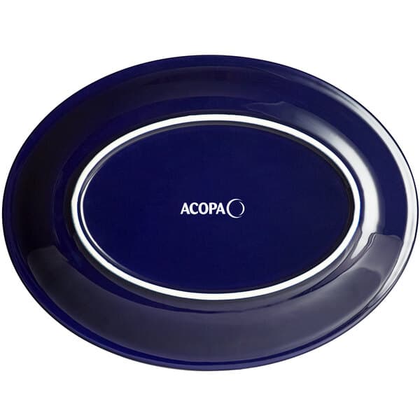 a blue oval with white text