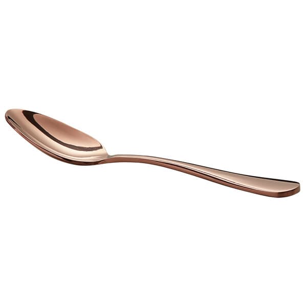 An Acopa Vernon rose gold demitasse spoon.