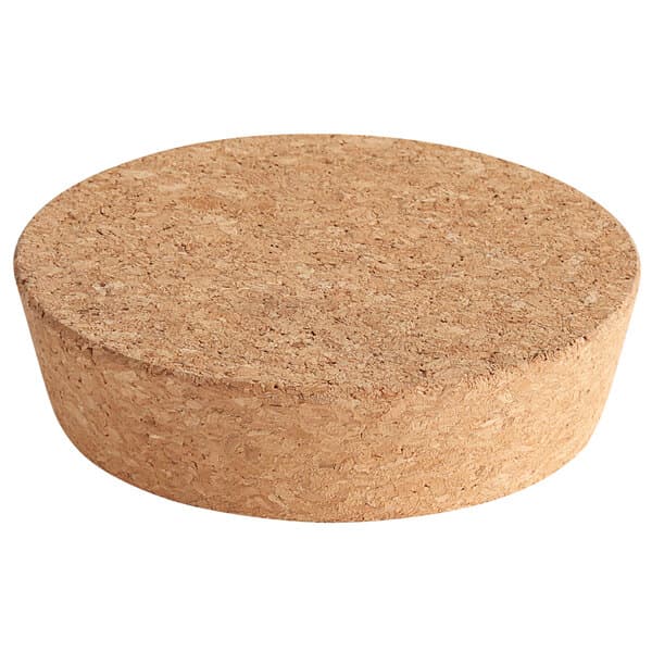 A close-up of a cork lid.