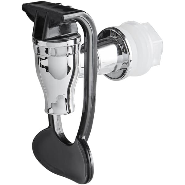 A silver Acopa hands-free spigot for beverage dispensers.