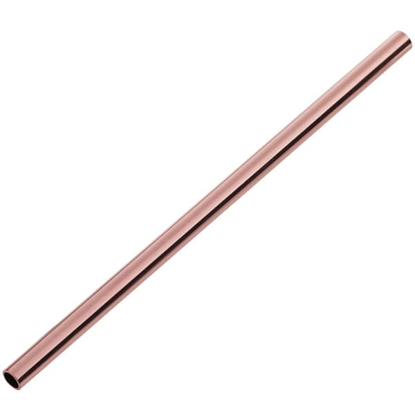 An Acopa copper stainless steel reusable straw with a long handle.