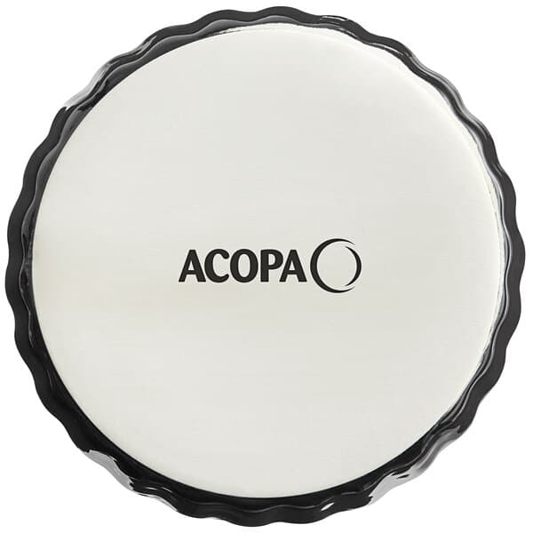 A white drum with the word Acopa in black text.