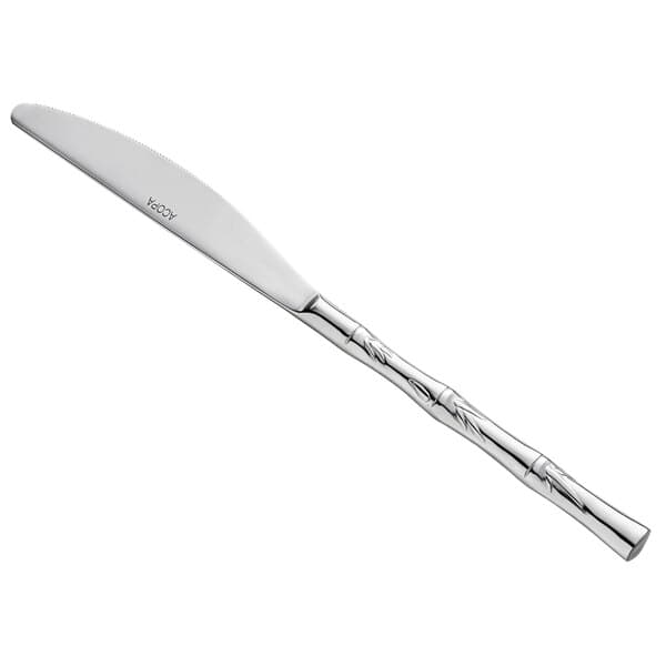 An Acopa stainless steel dinner knife with a handle.