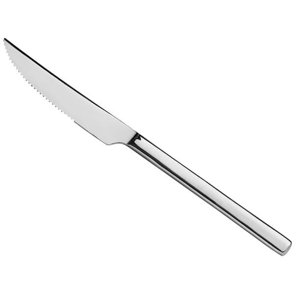 An Acopa stainless steel steak knife with a silver handle.