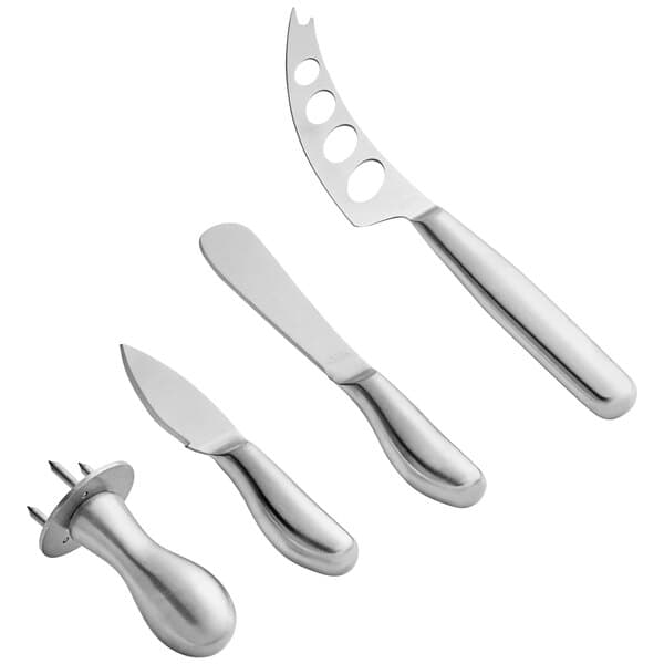 A group of Acopa stainless steel cheese knives.
