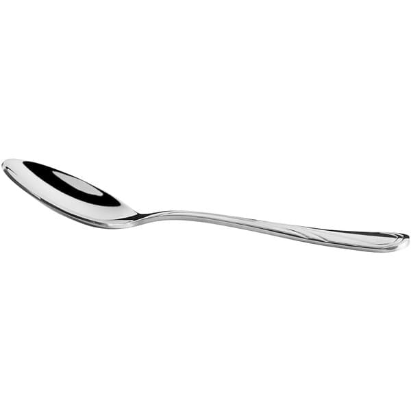 An Acopa stainless steel teaspoon with a silver handle.