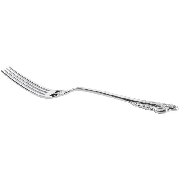 An Acopa Ophelia stainless steel fork with a design on the handle.