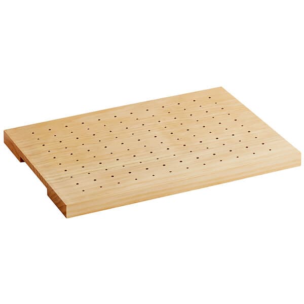 a wood board with holes