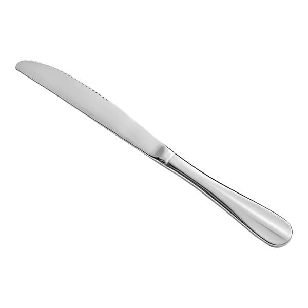 a silver butter knife on a white background