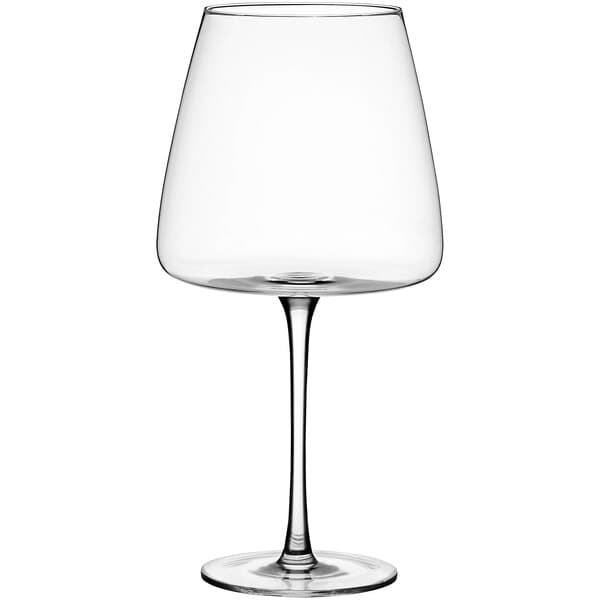 An Acopa Piatta red wine glass with a clear stem.