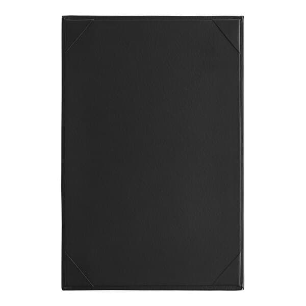 An Acopa black rectangular menu board with corners and a white border.
