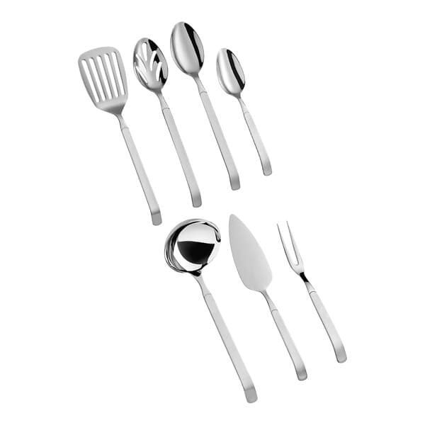 An Acopa Skyscraper slotted serving spoon with a handle.