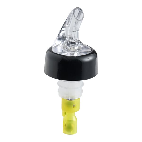 A 1.5 oz. measured liquor pourer with a collar and a three-ball mechanism, designed for precise pouring.